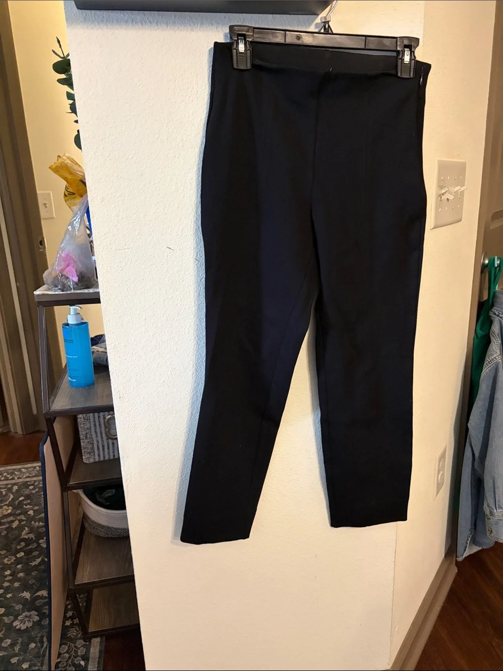 Quince Ultra-Stretch Ponte Pintuck Ankle Pants Black Slim Ankle Pants for Women